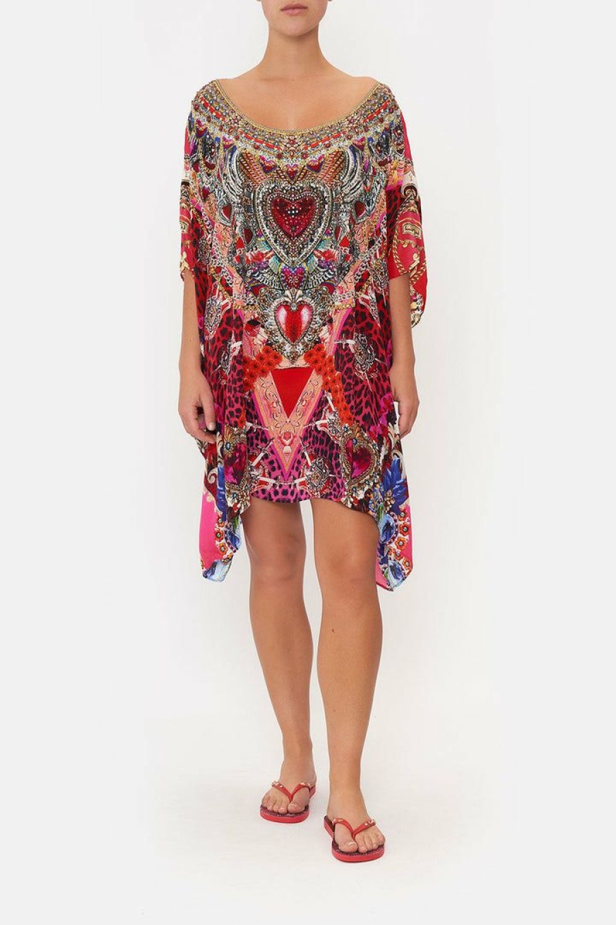 Clothing Camilla Eboutique (Us) | Camilla Eboutique (Us) Clothing Short Round Neck Kaftan Artesania Mania