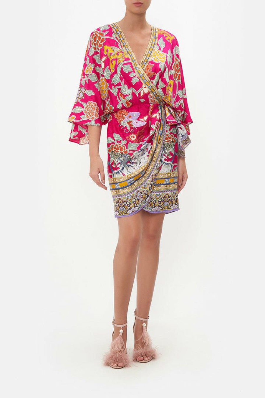 Clothing Camilla Eboutique (Us) | Camilla Eboutique (Us) Draped Front Wrap Dress Taste Of Twilight Clothing