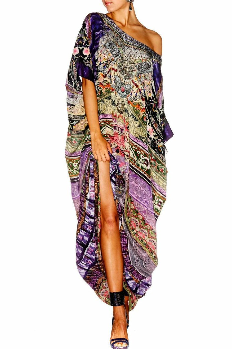 Swimwear Camilla Eboutique (Us) | Camilla Eboutique (Us) Resort Round Neck Kaftan Threads That Bind Us