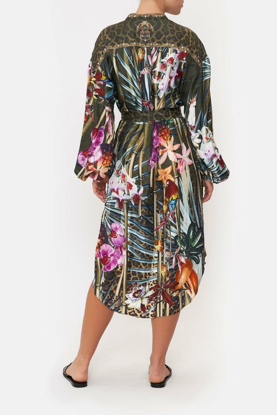 Clothing Camilla Eboutique (Us) | Camilla Eboutique (Us) Clothing Blouson Sleeve Midi Dress Passport To Paradise